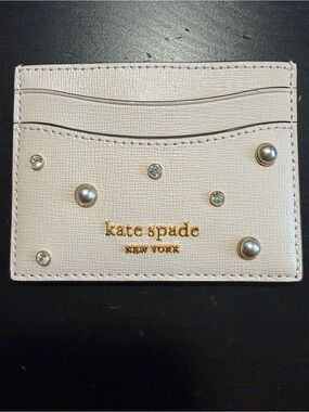 kate spade Pale Pink Pearl & Crystal Card Case